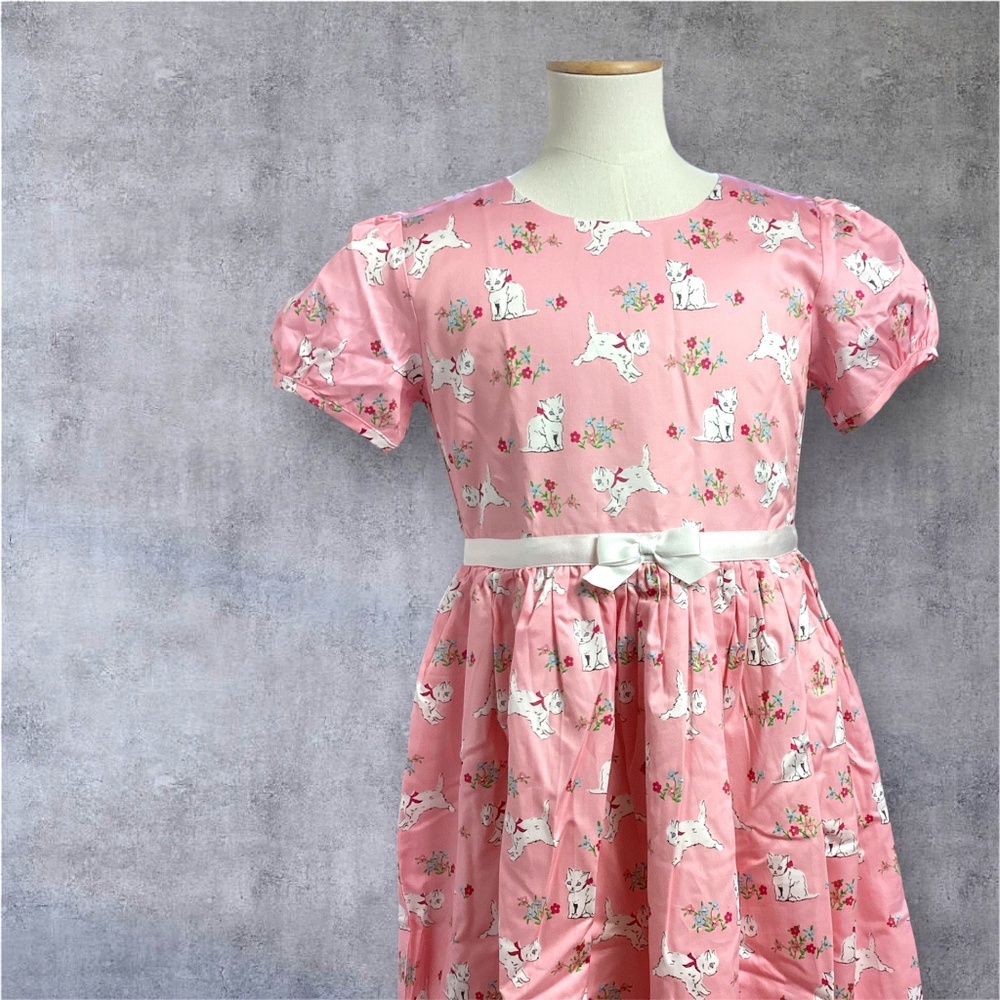 NWT Rachel Riley Kitten Floral Dress, Size 10Y